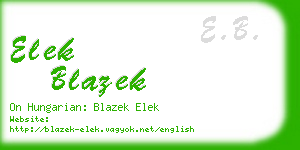 elek blazek business card